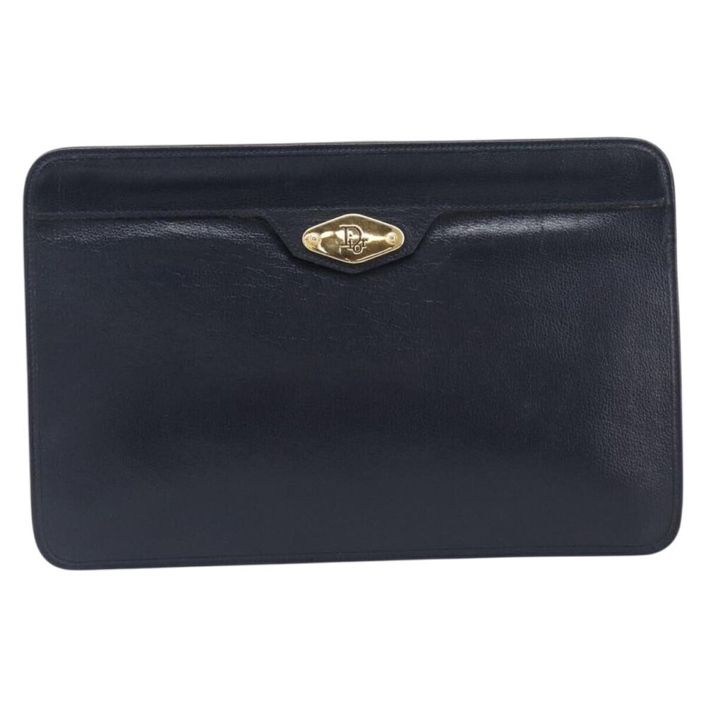 Christian Dior Homme Logo Clutch Leather